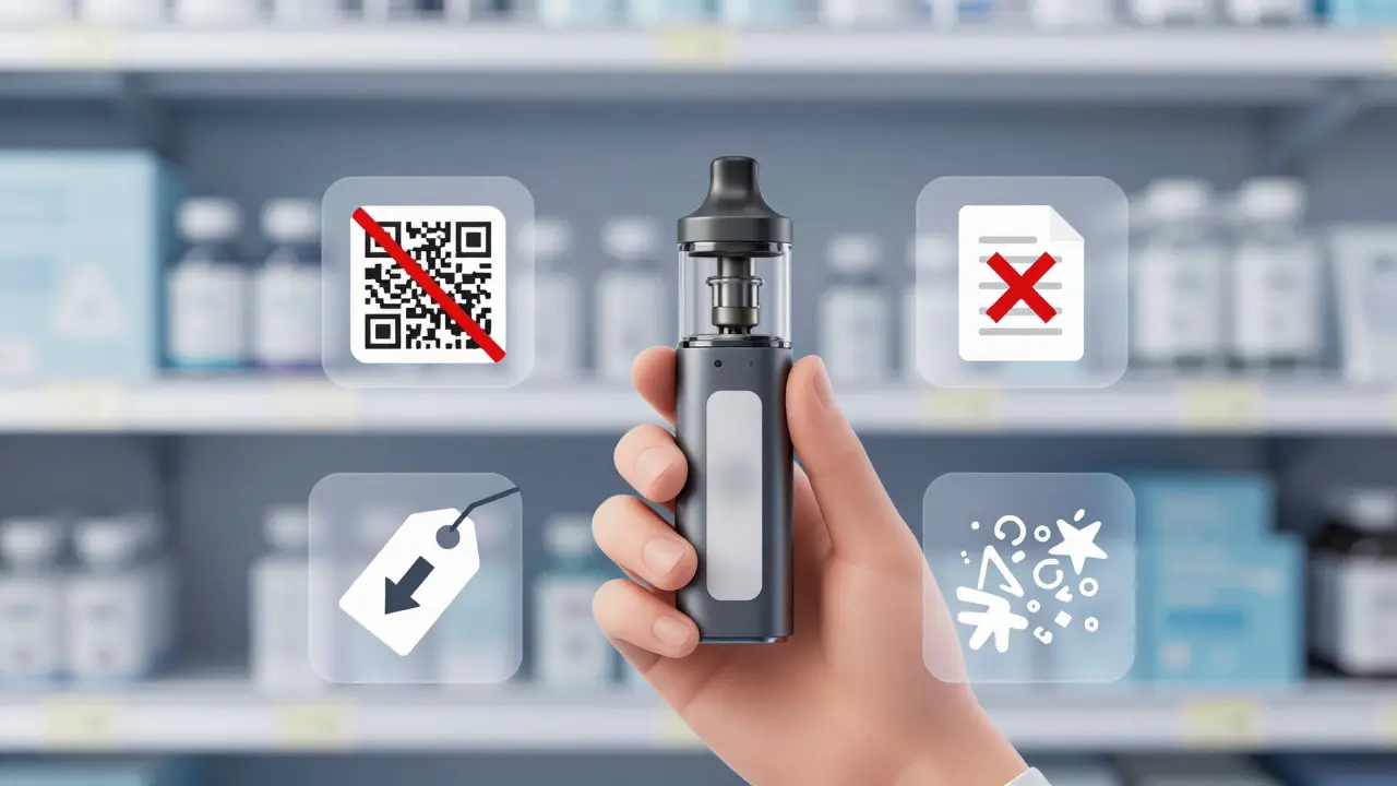 Koncept varovných znaků u nebezpečných vape produktů