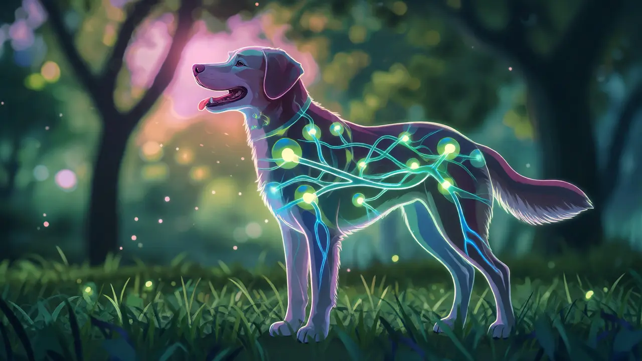 Ilustrace uklidňujícího účinku CBD na nervový systém psa